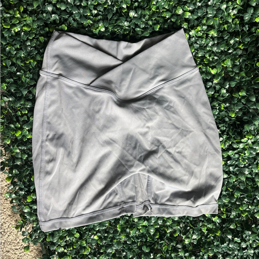 Women's  Gray Yoga Shorts with Scrunch